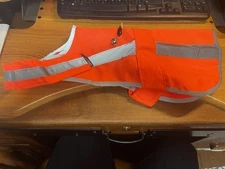 Reflective Orange Dog/Pet Safety Vest, High Visibility, Zippered Pocket, Medium