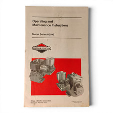 Briggs Stratton 60100 Operators Manual  Operating and Maintenance Instructions