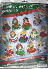 DIY Design Works Lots of Angels Christmas Tree Holiday Felt Ornament Kit 5395