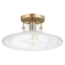 Quorum International 2820-13 Fort Worth 13"W Semi-flush Ceiling - Brass
