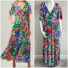 Sugarlips Paradise Button Down Flutter Sundress Maxi Dress S Resort Vacation
