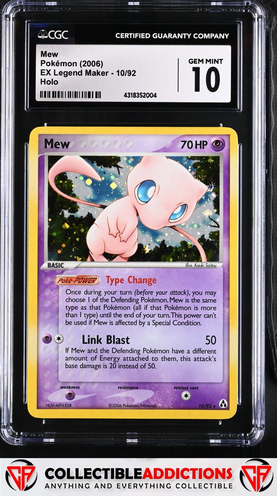 2006 EX Legend Maker #10/92 Mew CGC 10