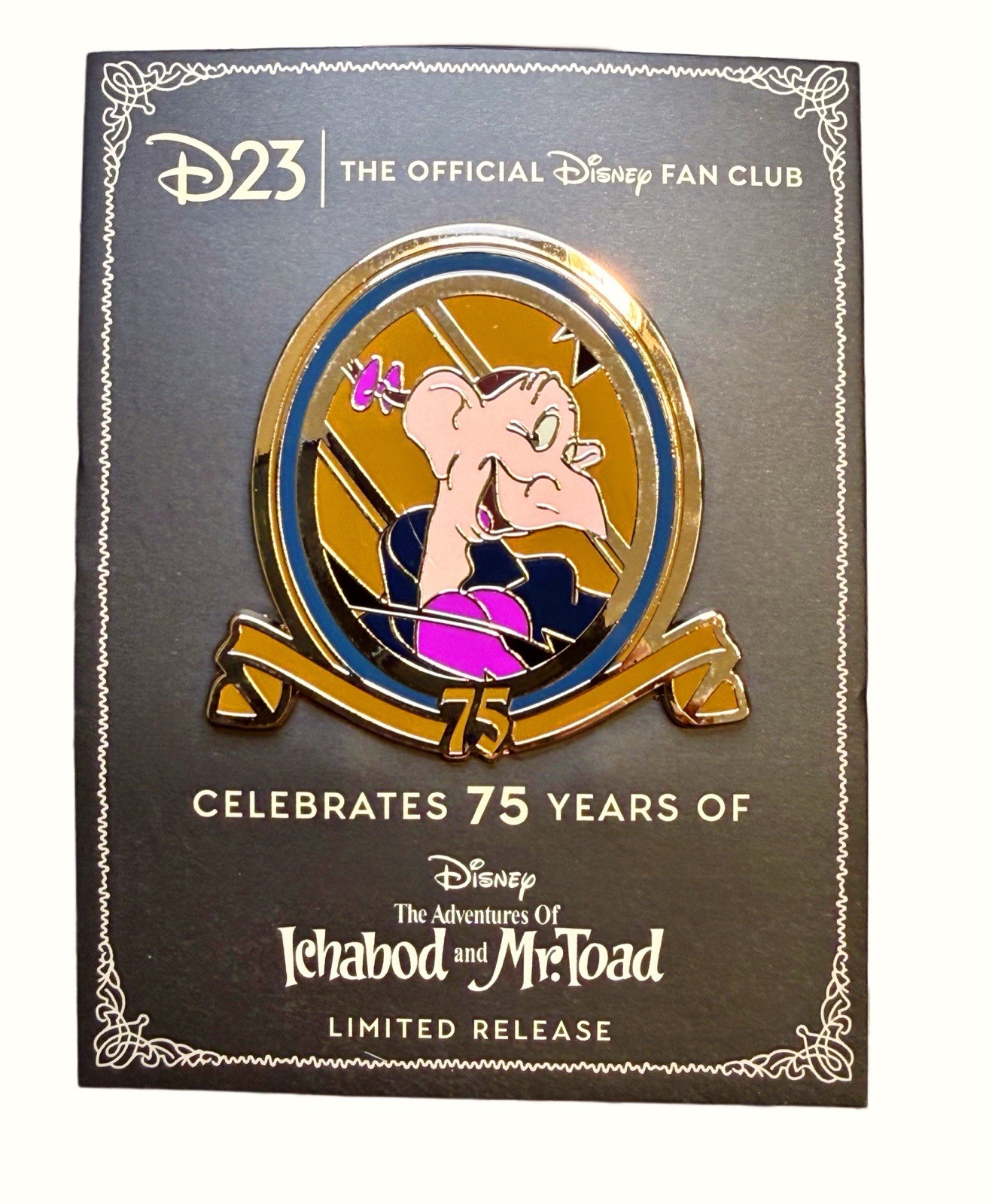Disney D23 Adventures of Ichabod Crane Mr. Toad 75 Years Pin 75th Anniversary