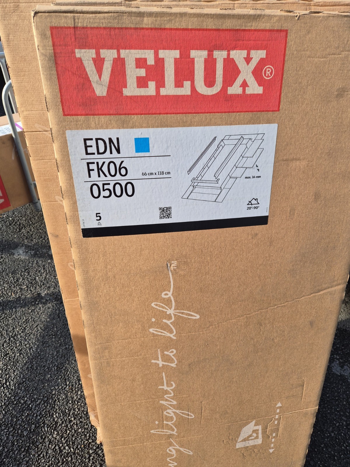 VELUX EDN FK06 0500 Single Flashing for Slate 66 x 118 cm Black