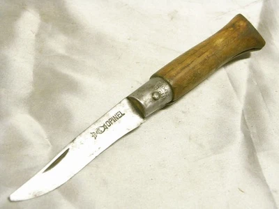 🇫🇷 ANCIEN COUTEAU POCHE PLIANT OPINEL N° 8 MANCHE BOIS LAME ACIER FORGE KNIFE - Photo 1/4