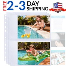 60 Pack 5x7 Photo Album Refill Pages for 3 Ring Binder,Ultra-Clear Photo Slee...