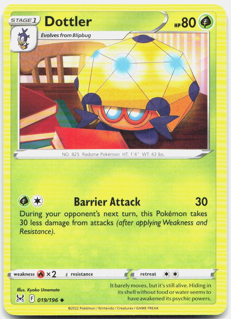 Dottler 019/196 Uncommon Lost Origin Pokemon Near Mint