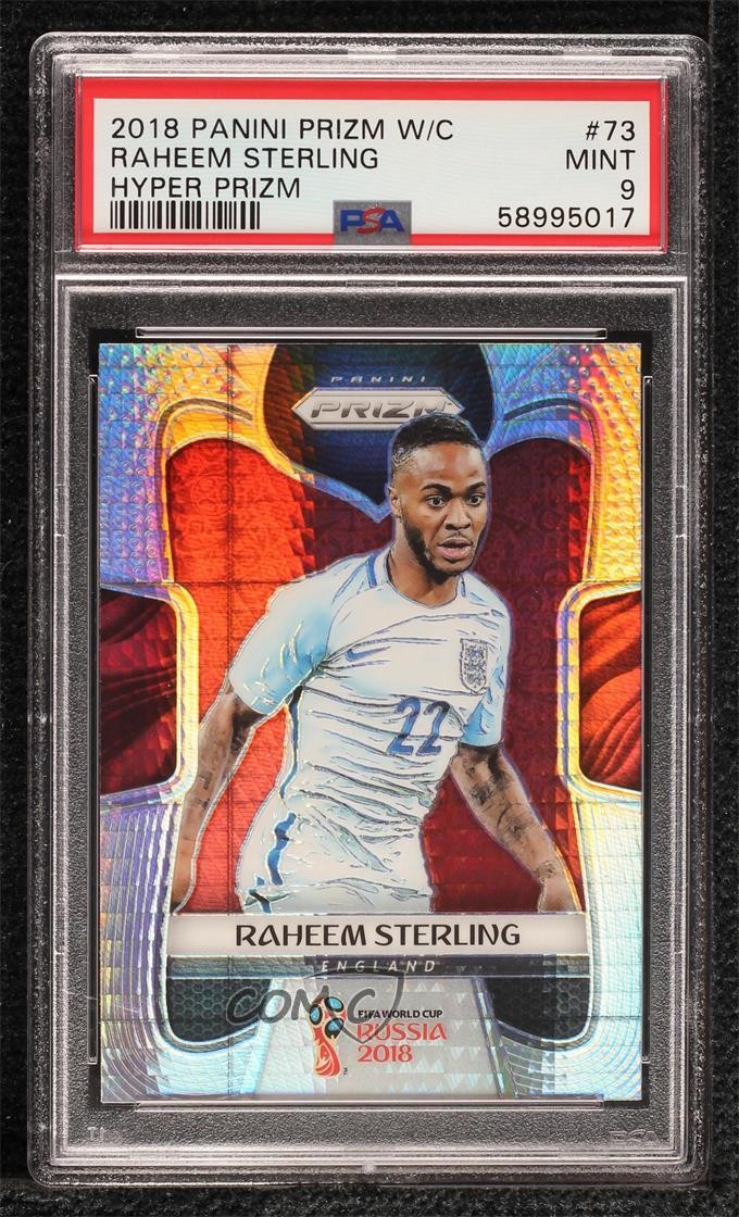 2018 Panini Prizm World Cup Hyper Prizm Raheem Sterling #73 PSA 9 MINT 14hs