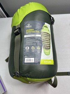 Used Once Magellan Outdoors Pro 20 Degree Mummy Sleeping Bag green