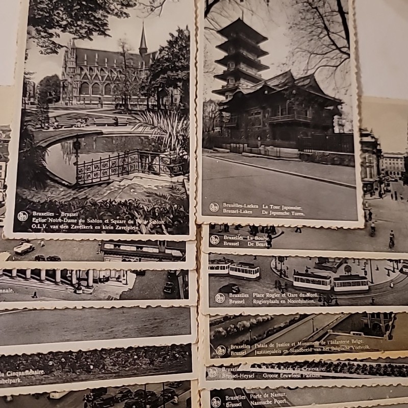 PICT Postcards Brussels Belgium BromuriteVTG ORG LOT OF 22 Unused Bruxelles NELS