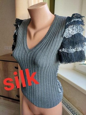 Women Germano Zama Shirt Black Silk 36 / S / 44