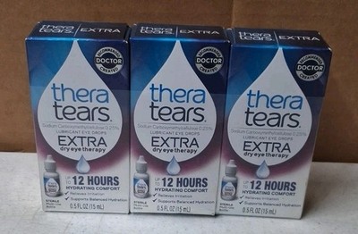 3Pk- Thera Tears Extra Dry Eye Therapy, 0.5 Fl. Oz. Each, Exp. 1/27