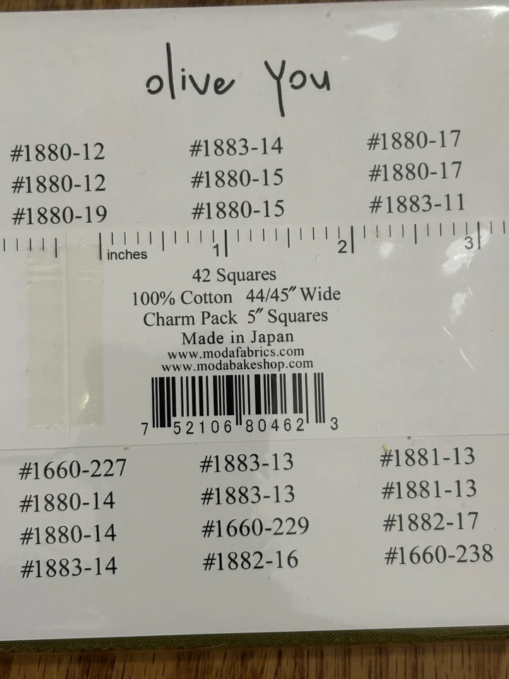 OLIVE YOU By ZEN CHIC For Moda 5” Charm Pack - Image 2 of 2