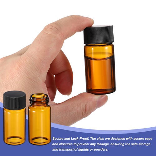 Frascos de vidrio ámbar de 20 ml, paquete de 15 frascos de muestra botella de medios reactivo con etiquetas - Imagen 3 de 6