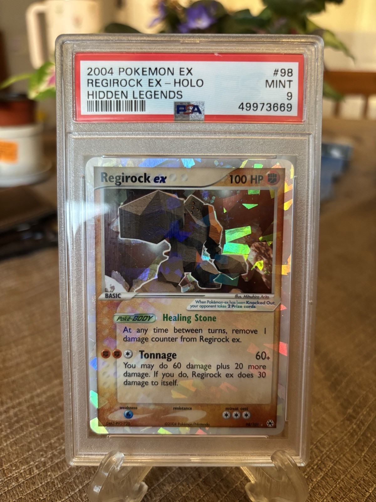 Pokemon Regirock EX Holo Hidden Legends 2004 #98/101 PSA 9 Mint