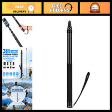 Ultra Long 118" Carbon Fiber Selfie Stick Extension Pole for Action Cameras