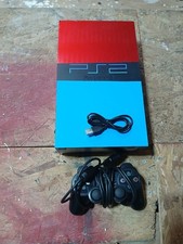 Sony PlayStation 2 Black And Blue With 2 Controls And Memory Cards