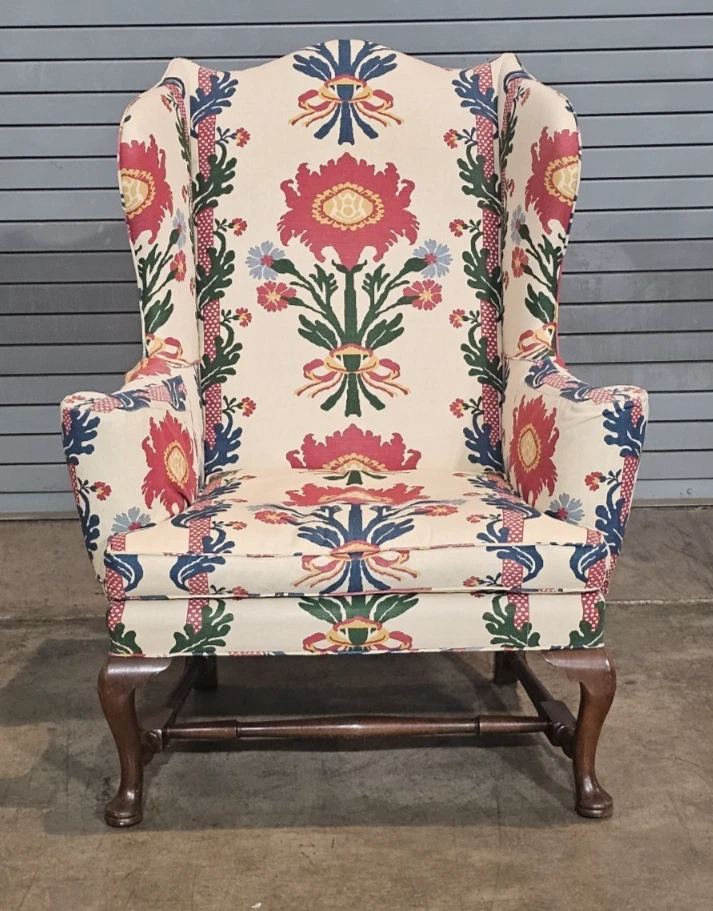 Silla Kittinger Colonial Williamsburg Caoba Ala CW 44 Tela Schumacher Foto 2 de 4