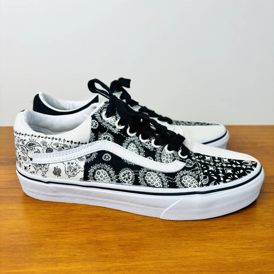 Vans унисекс кроссовки на шнуровке пейсли холст черный белый размер 8 W 6,5 M - Изображение 3 из 4