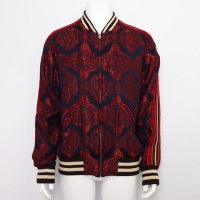 Gucci Rote Barock Jacquard Bomberjacke für Herren 572524 152900128