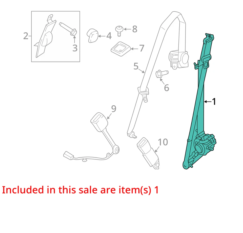 Cinturón de seguridad banco delantero 40/20/40 pasajero compatible con camioneta Ford F150 15-17 10307976 Foto 4 de 4