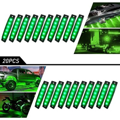 20X LED Pods Rock Underbody Wheel Light Smoked Green Offroad Truck UTV ATV EAW