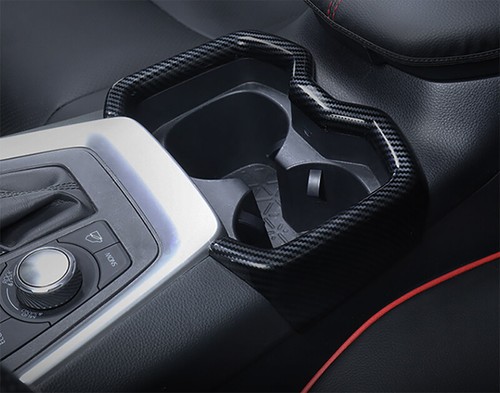 Carbon Fiber Front Water Cup Frame Molding Trim Cover For Toyota RAV4 2019-2022 - Picture 3 of 7