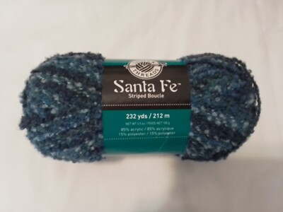 Loops and Threads Sante Fe Stripped Boucle, Discontinued, TEALS TONES, 232 yds