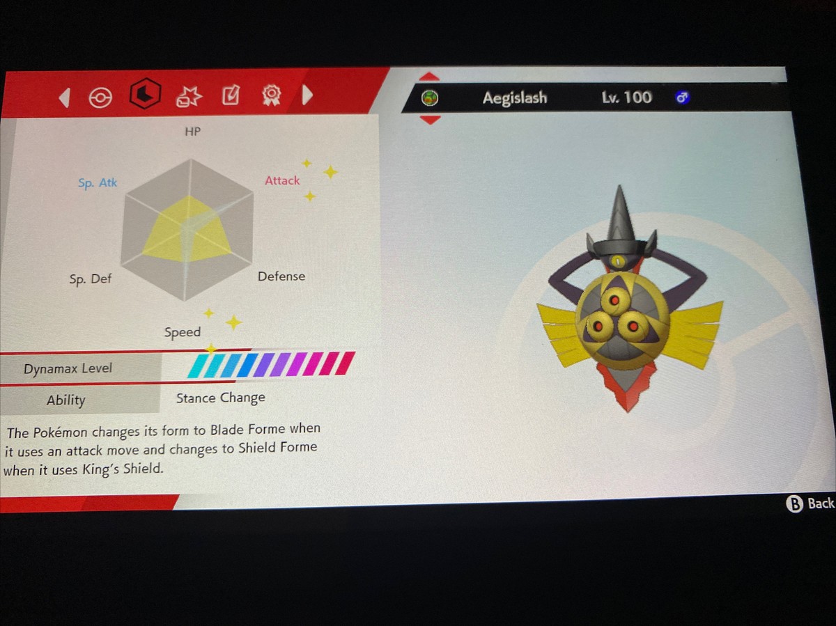 Carte Pokémon Aegislash Exagide Alpha Shiny 6IV - Pour Pokémon Legends ZA (Nintendo Switch 2025)