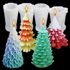4pcs Christmas Tree Silicone Mold 3d Candle Molds For Candle Making Tree Shaped