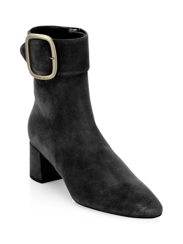 Stivaletti Saint Laurent Joplin scamosciati neri 38 5 prezzo al pubblico consigliato: $ 1.395 00