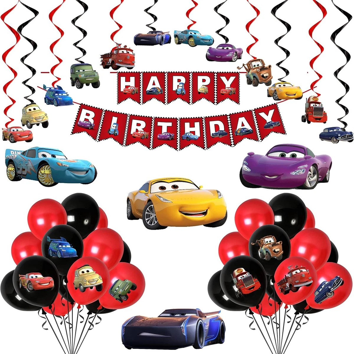 Car Theme Decoration for Birthday Combo 45Pcs Kit for Boys - Birthday  Decoration