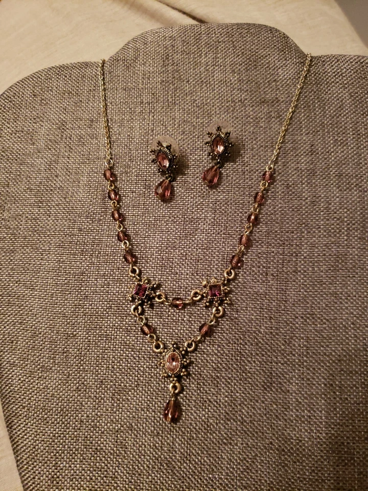 Фиолетовое кружево премьер дизайн ожерелье и серьги - Изображение 3 из 3