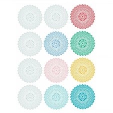 Pacific Merchants White Pastel Jewel Tones 6.25" Parchment Dessert Doily - 60ct