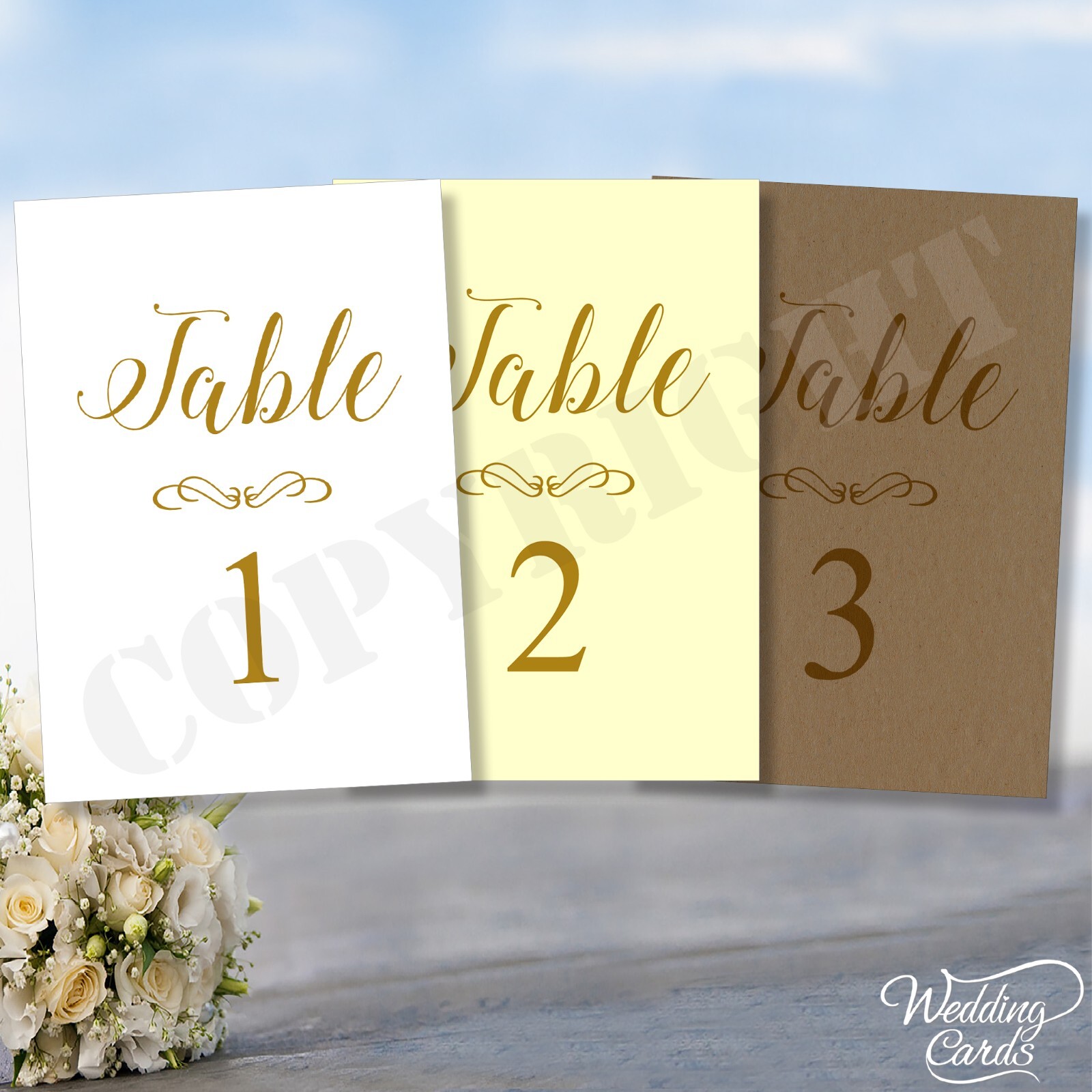 Personalised Wedding Top Table Number Cards Names Decoration Set Place Luxury A6