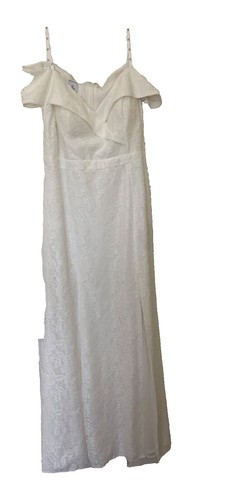 David's Bridal Galina Halter Open Back Ivory Wedding Gown | eBay