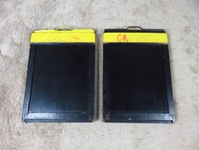 2 - FOLMER GRAFLEX Cut Sheet Film Holder 4"x5" Wood  Metal Pat 1927/1936 Vtg