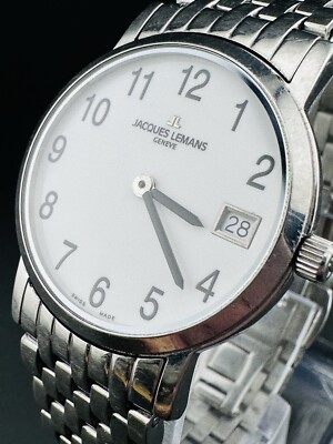 Jacques Lemans Geneve Silver Watch Jacques Lemans Automatic Watch G187 Large Rectangle Sapphire  main image 4