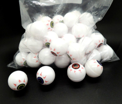 Lot of 55 Eyeball Ping Pong Balls Halloween Crafts Beer Pong Party Punch School