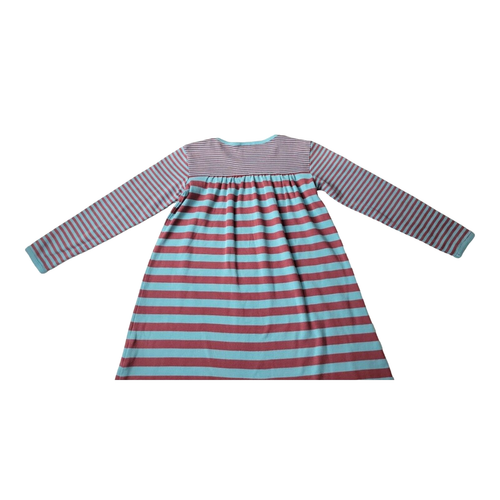 hanna Andersson Dress Lot of 2 Girls Sz 6 & 10 Striped Ruffle Prairie Spring - Picture 3 of 10