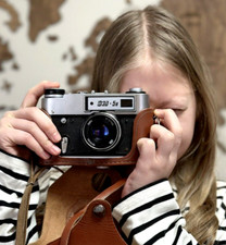 Vintage USSR Camera FED 5V with Industar-61 L/D Lens Leather Case Soviet Film