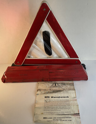 Wegu Warndreieck Safety Hazard Foldable Triangle German Auto BMW Porsche VTG 60s