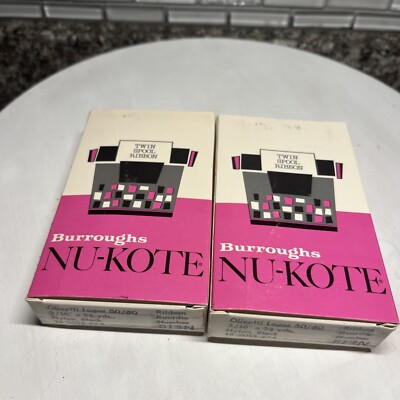 x2 Burroughs Nu-Kote Adding Machine Ribbon B13N Black Twin Spool | eBay
