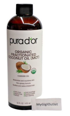 PAUR D'OR Organic Fractionated 100% Cold Pressed Coconut Oil  16 fl. oz