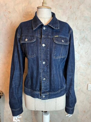 Diesel Basic Line Women's Vintage Denim Jacket Size L Dark blue