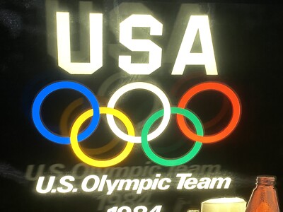 Vintage BUD LIGHT 1984 USA OLYMPIC TEAM BEER SIGN TEAM SPONSOR