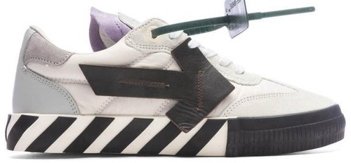 Off-White Low Vulcanized Canvas Low Top Sneakers White Pink Gray