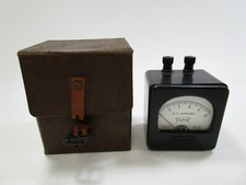 Vintage Triplett DC Amperes Meter Gauge Dial Top Hook up with Case Model 327-A