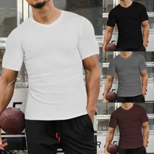 Men's T-Shirt Jersey Short Sleeve Sport Moisture Wicking Muscle Fitness Tank Top