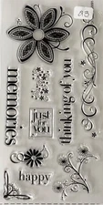 NEW 10 Piece THINKING OF YOU Cling Stamp Set FLOWERS JUST FOR YOU B23